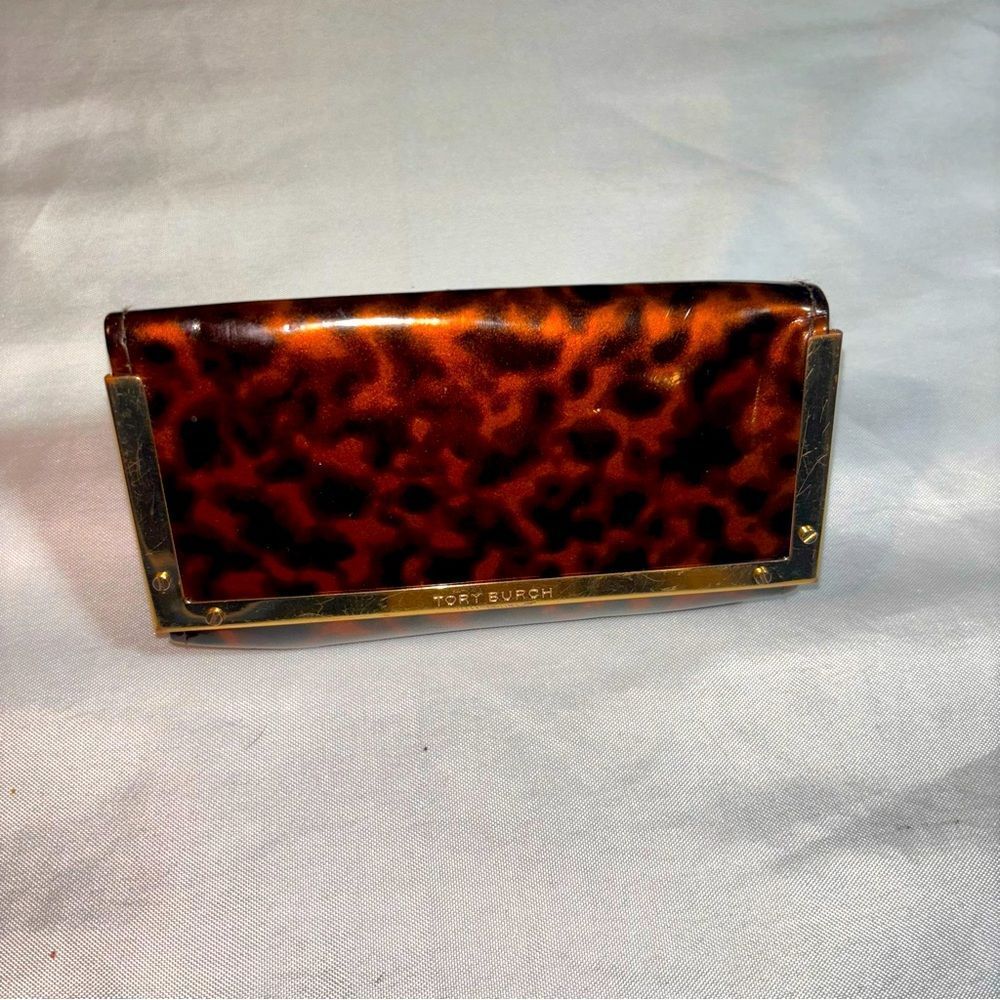 Tory Burch animal print clutch/sunglasses case